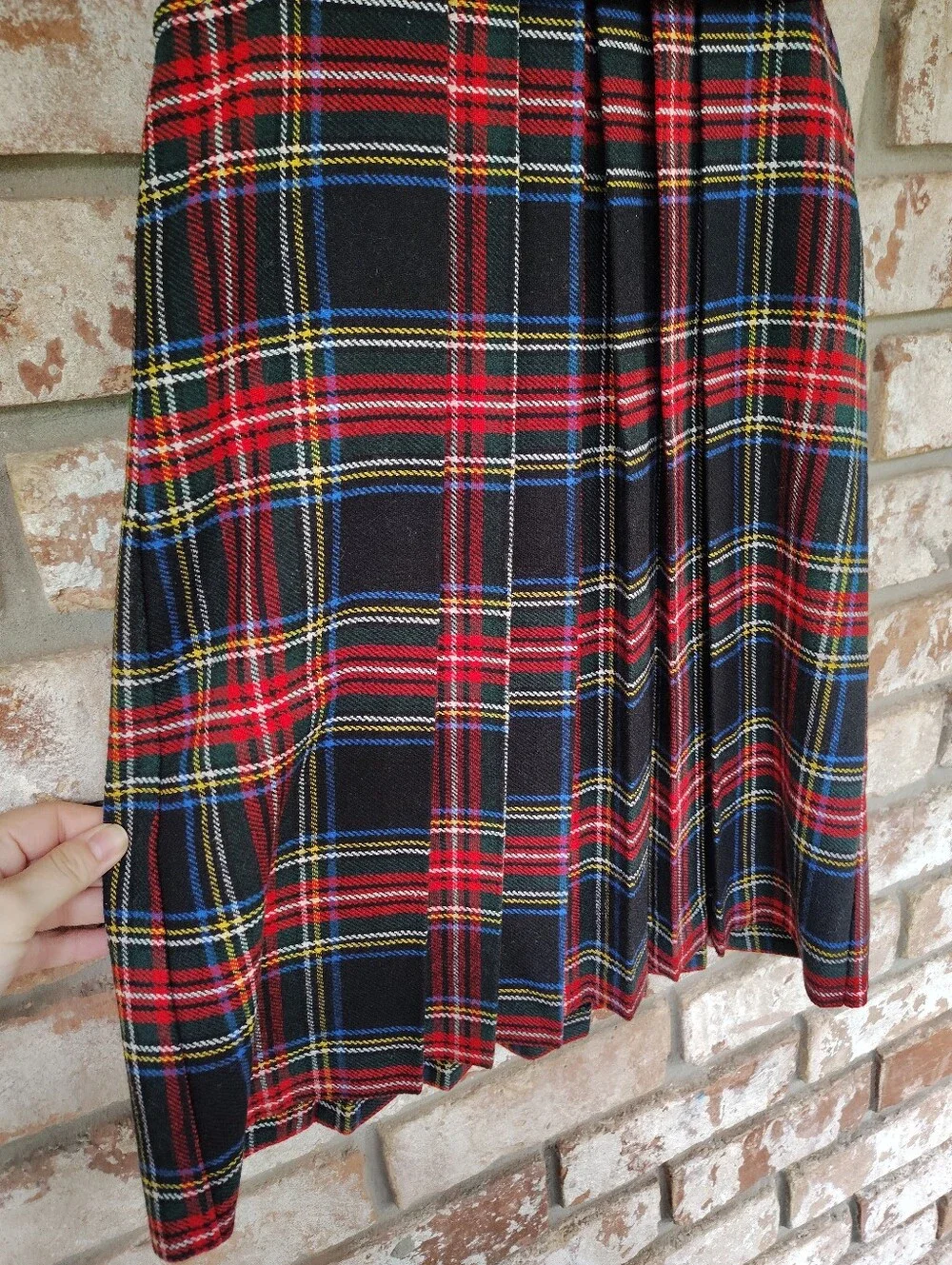 Vintage Blarney Woollen Mills Plaid Jumper Dress Kids Sz 6 8 Wool Sailor Pleated